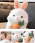 Easter Bunny Plush Toy Stuffed Rabbit Toy Sitting Short Ear Rabbit Animal Plush Doll with Carrot Realistic Bunny Decor Cuddly Cartoon Doll for Kid...