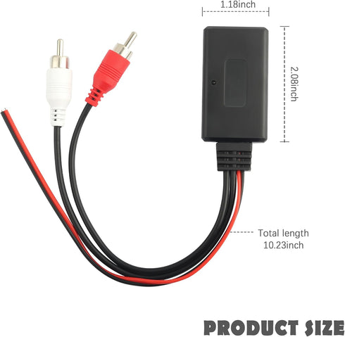 Wireless Bluetooth Receiver for Car with RCA Audio Cable,AUX Bluetooth Car Adapter Keeps Audio Playback Stable,Reliable Bluetooth Transmitter for ...