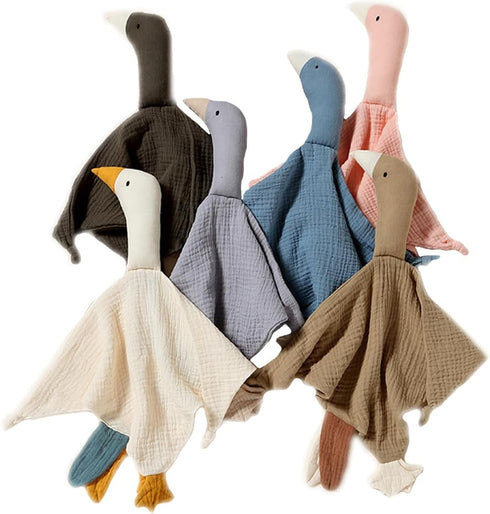 Baby Loveys Security Blankets Cotton Muslin Soft Lovie Cuddly Lovies for Infants Unisex Boy Girls, Cuddle Goose Green brown...