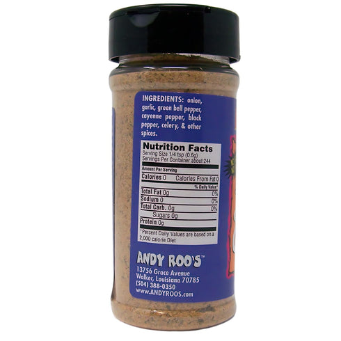 Andy Roo's Salt-Free No MSG Creole Gumbo Seasoning, 5 Ounce Shaker...