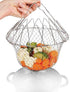 304 Stainless Steel Foldable Steam Rinse Strain Fry Basket Strainer Net Kitchen Cooking Tool for Fried Food or Fruits...