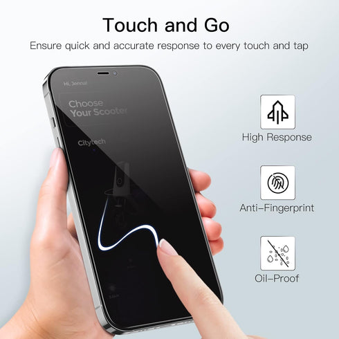 JETech Privacy Full Coverage Screen Protector for iPhone 12 Pro Max 6.7-Inch, Anti-Spy Tempered Glass Film, Edge to Edge Protection Case-Friendly,...