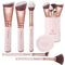 Pro Face Contour Brush Set - Synthetic Contouring Sculpting and Highlighting Kit - Cream Blush Powder Flat Nose Cheek Round Small Angled Fan Taper...