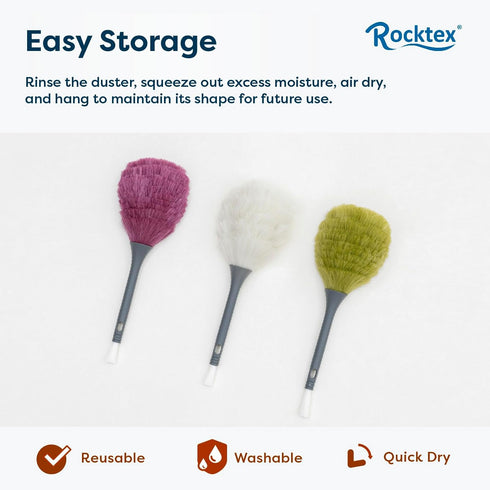 3 Pack Microfiber Delicate Duster & Detail Brush - Dual Ended Duster with Microfiber, Electrostatic and Washable Screen Static Cleaning Tool for O...