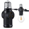 Lamp/Light Bulb Adapter, Black, E26/E27 to 2/3 Prong Plug Splitter for Indoor/Outdoor Use...