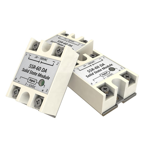 SSR-60DA 3PCS Input 3-32V DC to Output 24-380V AC Single Phase Solid State Relay 60A...