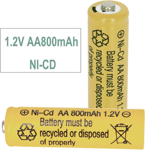 12 Packs 1.2V 800mAh NI-CD AA Rechargeable Batteries for Garden Landscaping Solar Lights, Security Lights...