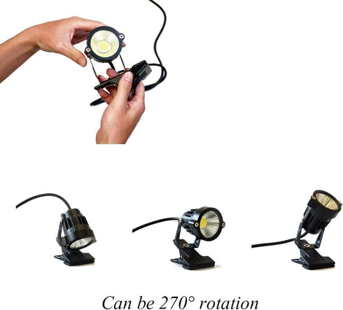 Youngine 1pcs 5W LED Clip on Light Outdoor Water Resistant Blackboard Signboard Lighting Adjustable Desk Stand Arm Lamp with Power Plug (Warm Whit...