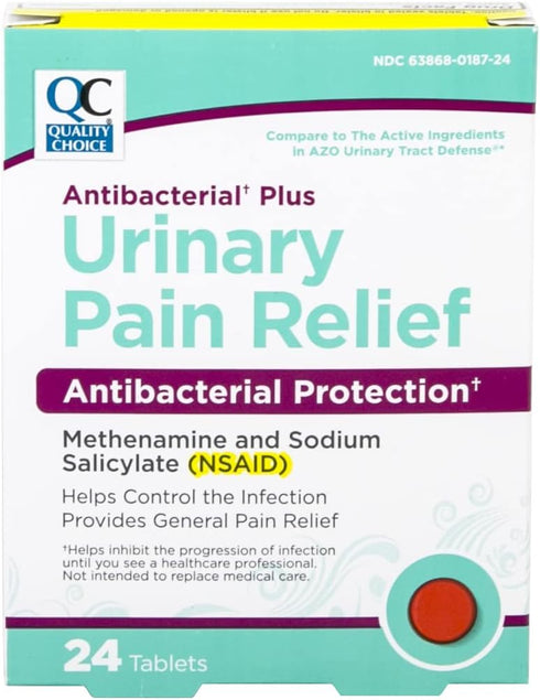 Quality Choice Urinary Pain Relief Antibacterial Plus, Urinary Tract Protection, Helps Control Symptoms of (UTI) Until You Can See a Doctor. 24 Ta...