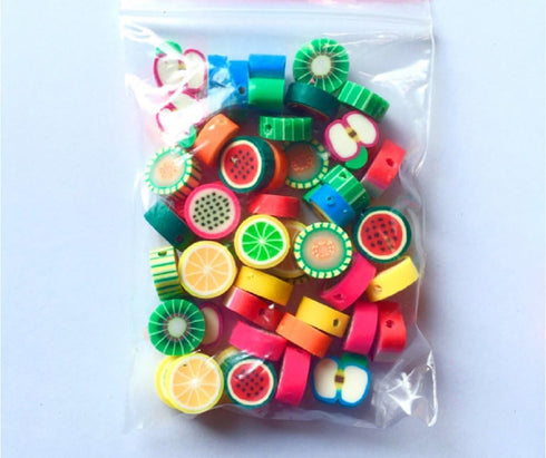 Yuren DIY Bracelet Beaded Crafts Jewelry Accessories Beads Beads 10mm Mixed Fruit Color Pony Beads Handmade Jewelry Beads 100pcs?Have Holes?...