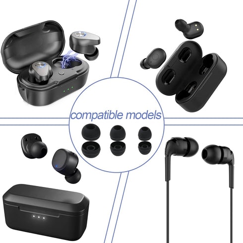 30 Pcs Silicone Replacement Earbud, Ear Buds Tips Headphone Earpads Soft Silicone Ear Tips Ear Bud Tips Replacement in S/M/L Sizes Earphone Cover ...