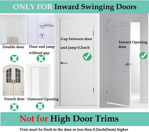 Door Lock Child Proof, Home Security Door Reinforcement Lock Withstand 800 lbs Door Latch Double Safety Security Protection for Your Home (Brown D...