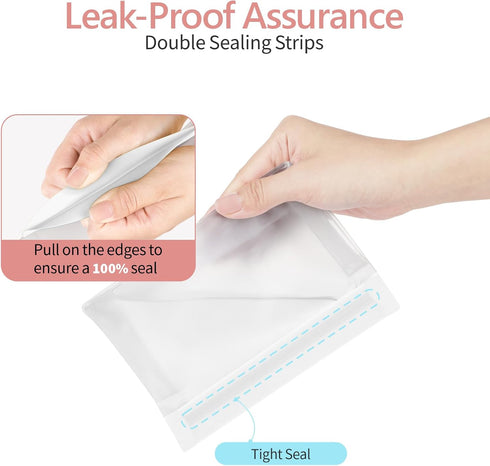 PACKISM Leak Proof Clear Toiletry Bag - Sealed TSA Approved Toiletry Bag with Reinforced Seams, Reusable and Easy to Clean, Clear Travel Bags for ...