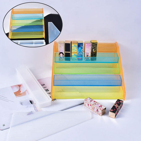5 Layer Display Organizer - Silicone Nail Polish & Lipstick Makeup Rack - Epoxy Resin Casting Mould - Jewelry Pigment & Essential Oils Storage Hol...