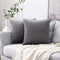 MIULEE 24x24 Inch Euro Sham Velvet Pillow Covers, Set of 2 Large Square Decorative Pillows -Dark Grey Super Soft for King Bed, Sofa, Couch, Accent...