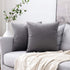 MIULEE 24x24 Inch Euro Sham Velvet Pillow Covers, Set of 2 Large Square Decorative Pillows -Dark Grey Super Soft for King Bed, Sofa, Couch, Accent...