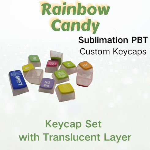 Rainbow Dye Sub PBT Keycaps,Pudding Keycaps Set, Custom Keycaps for Mechanical Gaming Keyboard,Shine Through Keycaps,Keycaps 60 Percent,Keycaps 75...