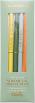 DesignWorks Ink Set of 4 Slim Metal Twisty Pens - Positivity Set...