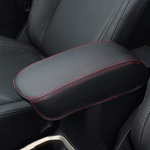 Leegi AAGIILEEYO Jeep Armrest Box Cover,1pc Black with Red Center Console Cover Fit for 2017 2018 2019 Jeep Cherokee...
