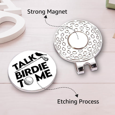Talk Birdie to Me Golf Ball Marker with Magnetic Hat Clip, Funny Golf Accessories and Golf Gifts for Men Women Dad Mom Grandpa, Birthday for Golfe...