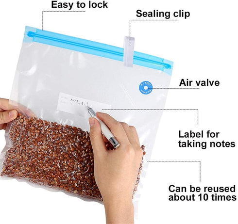 10pcs Handy Portable Sealing Food Vacuum Sealer Bags Machine Kitchen Always fresh seal vac Heat Sealing Machine(NO Hand Pump)...