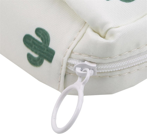 White Sanitary Napkin Storage Bag with Colorful Print Design Portable Zipper Menstrual Pad Bag Sanitary Napkins for Women Ladies,Cactus Bag with A...