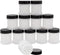 Cornucopia Mini Plastic Spice Jars w/Sifters (12-Pack, Black); 2 Tablespoon Capacity (1 Fluid Ounce) Spice Bottles for Travel, Glitter, Gifts, Fav...