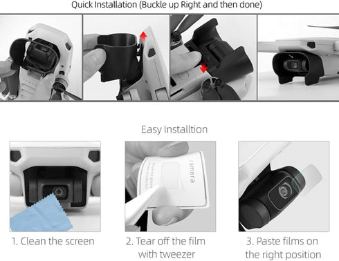 Multifunctional Drone Accessories Set Kit Lens Hood + Lens Protective Film for DJI Mavic Mini/Mavic Mini 2...