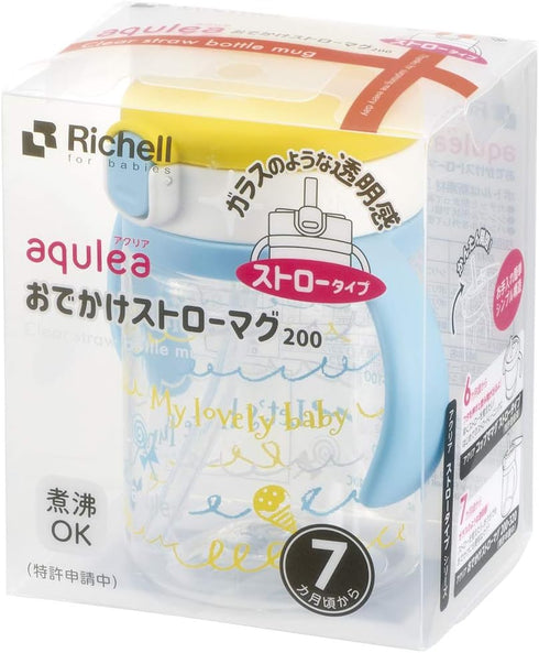 Richell Aqulea Outing Straw Mug 200ml Yellow...