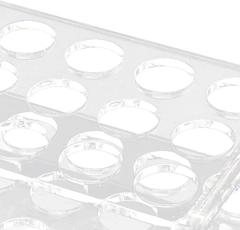 17mm Test Tube Rack with 18 Holes - Durable Transparent Centrifuge Tube Holder for 10ml and 15ml Test Tubes...