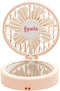 Compact Mini Fan Mirror Handheld Portable USB Rechargeable Adjustable Speed Fan for Eyelash Extensions Makeup Travel (Powder Pink)...