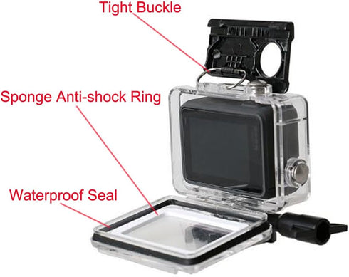 Housing Case, Walway Waterproof Protective Diving Housing Cover Shell Mount for GoPro Hero6 Hero5 Action Camera, with Bracket & Quick Release, 45m...