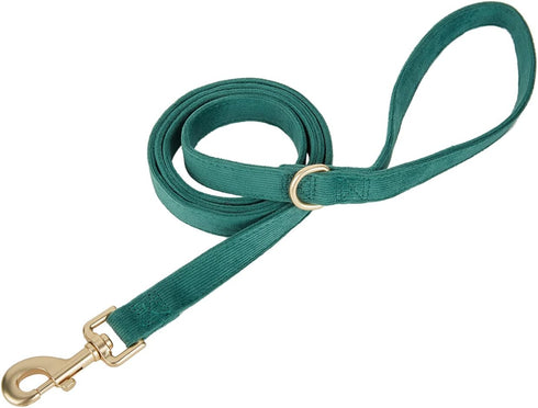 Soft Corduroy Fibric Dog Leash, 5 Feet Length Lead with Heavy Duty Rotating Hook, for Medium Large Dogs.(M,Green)...