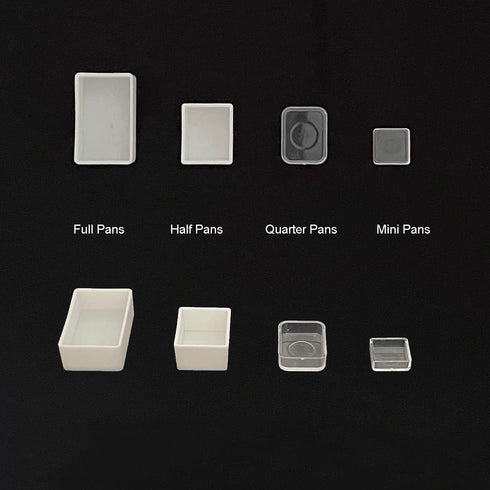100pcs Transparent Quarter Watercolor Pans, 1ml Clear Empty Paint Pans for DIY Watercolor Palette, Travel Sets, and Custom Paint Mixing...
