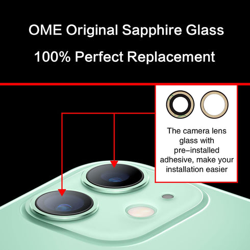 2PCS ASDAWN Back Camera Lens Glass Replacement for iPhone 11 6.1 Inches with Pre-Installed Adhesive, Rear Camera Lens Glass Replacement with Insta...