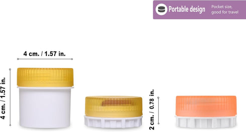 Portable Pill Box, Small Daily Pill and Vitamin 3 Containers, Attachable Case to Magnetic Calendar or Any Magnetic Surface, for Travel or Home Use...