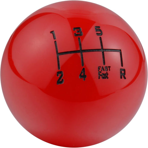 Arenbel 6 Speed Polished Gear Lever Stick Shift Speed Knob Ball Car Shifter Grip Handle Replacement Fit Regular Auto Manual Transmissions, Red...