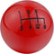 Arenbel 6 Speed Polished Gear Lever Stick Shift Speed Knob Ball Car Shifter Grip Handle Replacement Fit Regular Auto Manual Transmissions, Red...