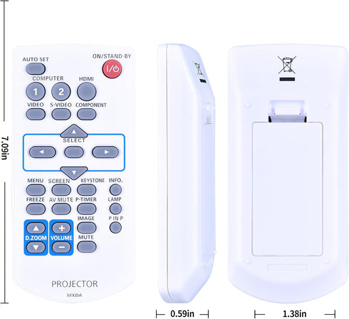 MXDA Replacement Remote Control Compatible for Panasonic Projector PT-VX400U PT-VW330U PT-VW330E PT-VW330EA...