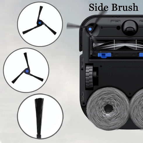 18pcs Accessories Kit for Ecovacs Deebot X2 / X2 Omni / X2 Pro / DEX86 Vacuum Cleaner Replacement Parts, 2 Main Brush, 4 Hepa Filters, 6 Side Brus...