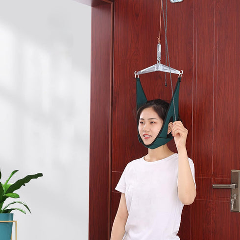 Cervical Neck Traction Device Over Door for Home Use, Portable Overhead Stretcher Hammock for Neck Pain Relief, Physical Therapy AIDS for Neck Dec...