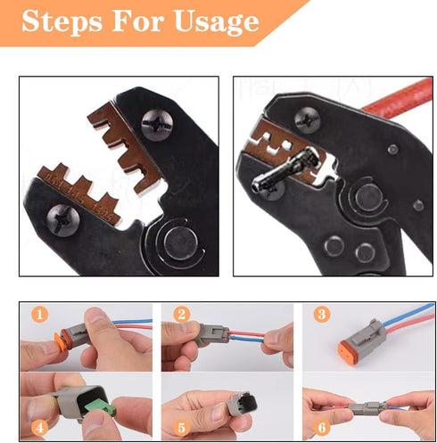 6 Kits DT Connector Kit 2 3 4 6 8 12 Pin Connectors with Size 16 Stamped Contacts IP68 Waterproof Automotive Electrical Connectors Plug...