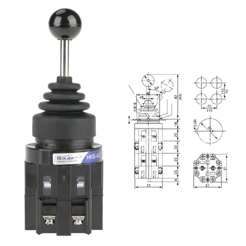 CS-402 4NO Joystick Switch, 4-Position Joystick Switch, Momentary Joy Stick Joystick Switch for Industrial Control AC 50Hz and DC Circuits...