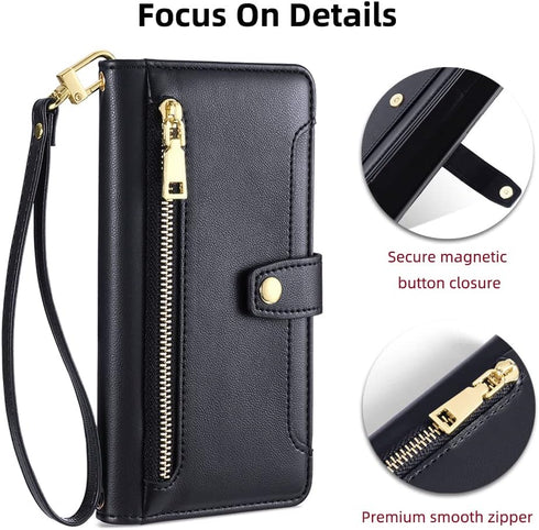 Asuwish Phone Case for Samsung Galaxy A51 5G/A 51 5G UW Verizon Wallet Cover and Screen Protector Zipper Leather Flip Credit Card Holder Slot Stan...