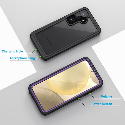 Lanhiem for Samsung Galaxy S24+ Plus Case, IP68 Waterproof Dustproof Case with Built-in Screen Protector, Rugged Full Body Shockproof Protective C...