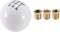 Car Manual 4 Speed Ball Gear Shift Knob Kit, Round Short Throw Shifter Universal for Manual Transmission Vehicles Durable Acrylic White with Adapt...