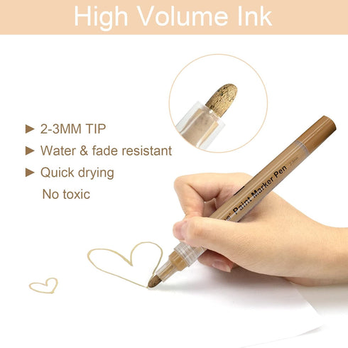 Skin Tone Acrylic Paint Pens, Paint Markers for Wood,Glass,Fabric,Rocks Painting Paint Pens (2mm skin tone)...