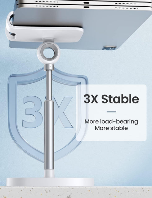 LISEN Desk Organizers and Accessories Workspace Cell Phone Stand White Height Angle Adjustable Stable Holder Sturdy Stand for 4-10in iPhone 13 Pro...