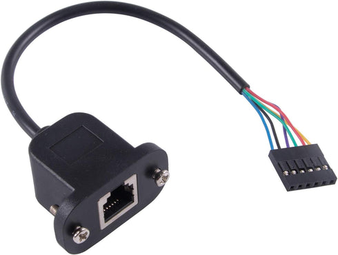 RJ12 6P6C Cable to 6 Pin 0.1" Pitch Debug Terminal Block Adapter 6 Ways Telephony Female Connector Socket Bulkhead Panel Mount Extension Cable...