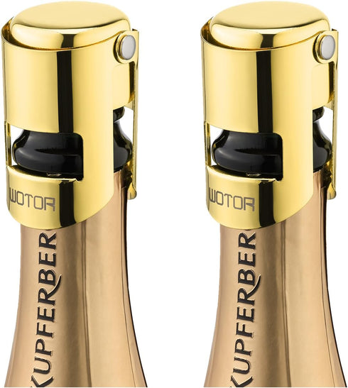 Champagne Stoppers with Stainless Steel Champagne Bottle Stopper with Food Grade Silicone Reusable Champagne Cork, Saver Suitable for Champagne, C...